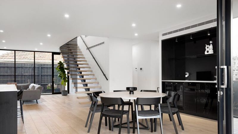 66 thomas st brighton east looking from outdoor area over the dining room and up the stair case