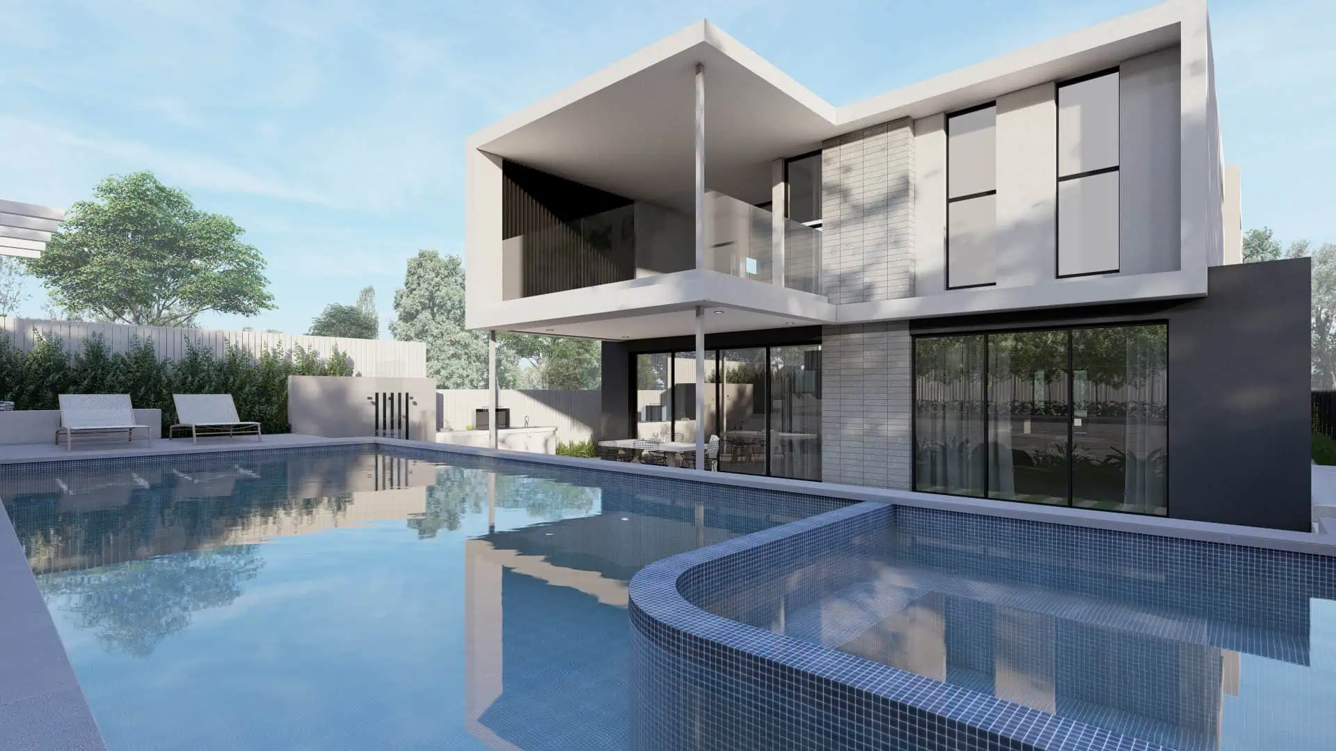 cole kew backyard with pool and outdoor area